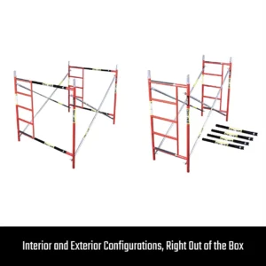 Build Frames Scafflex | Steel Interior/Exterior B-Size Modular Frames Set Adjustable 5-ft H x 11-ft, 9000-lb Capacity